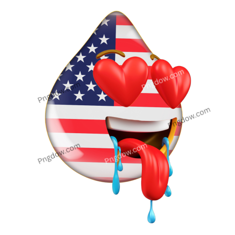 A heart with an American flag emoji on it and a tear