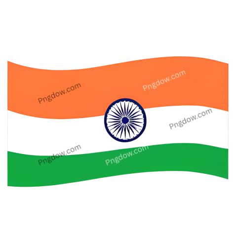 The Indian flag displayed prominently against a transparent background, symbolizing independence and national pride
