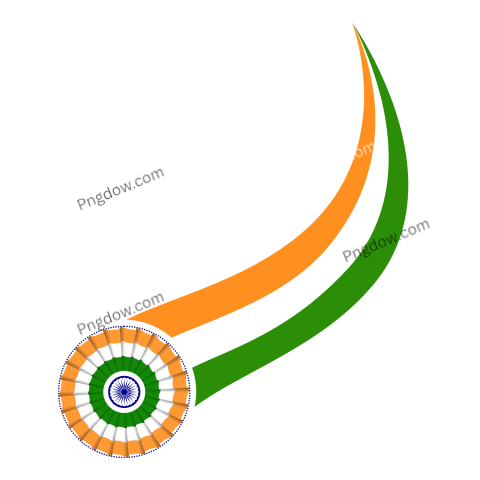 Indian flag waving in the shape of a wave, 15 August PNG