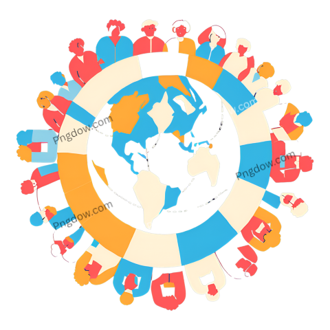 Diverse group of young people from around the world standing in a circle, celebrating International Youth Day