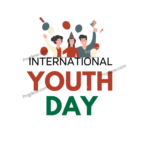 International Youth Day logo depicting two people with uplifted hands, symbolizing empowerment and togetherness