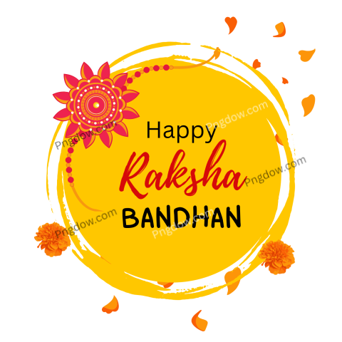 A joyful Raksha Bandhan celebration in 2024, featuring colorful rakhis and festive decorations in a vibrant PNG format image