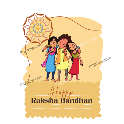 A joyful vector illustration of children celebrating Raksha Bandhan, showcasing love and togetherness in a festive atmosphere