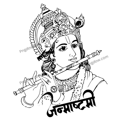 black krishna janmashtami png
