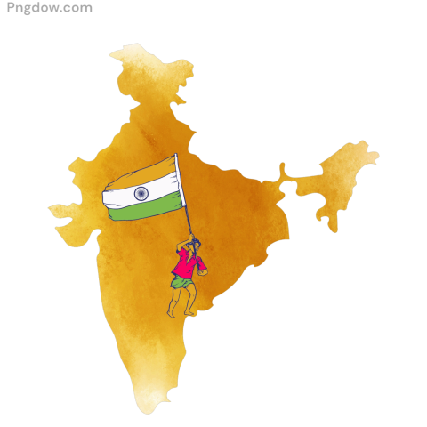 A map of India featuring the Indian flag, showcasing the country's geographical outline and national colors