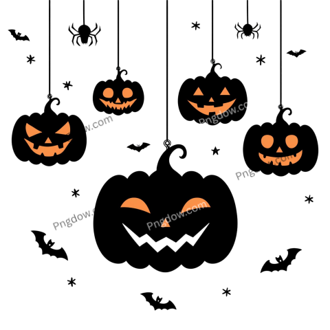 Halloween Hanging Pumpkins png for free