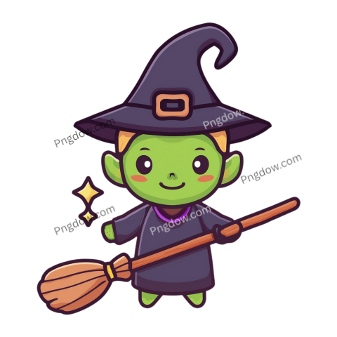 green witch character Png free