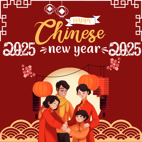 Green and Red Illustrative Chinese New Year 2025 Instagram Post