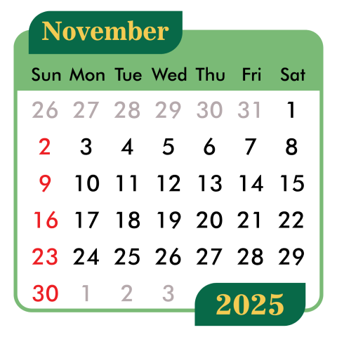 November calendar 2025