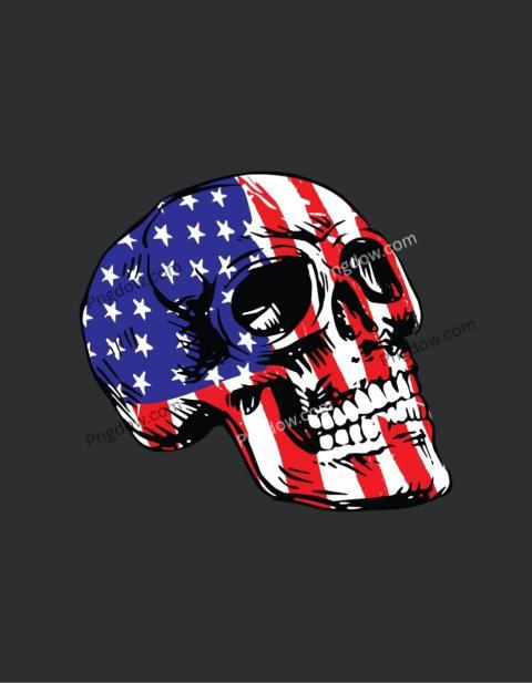 Skull Head American Flag T shirt Digital Download, Free